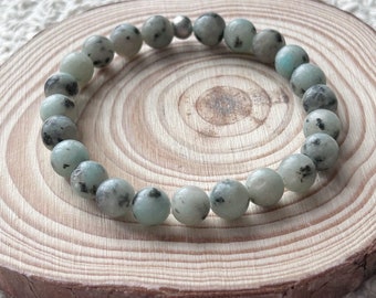 Kiwi Jasper - Bracelet of semi-precious stones, 8 mm natural stones, crystals, fine stones