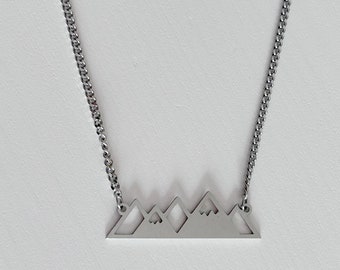 Necklace Mountains - Nature - Forest - Stainless steel