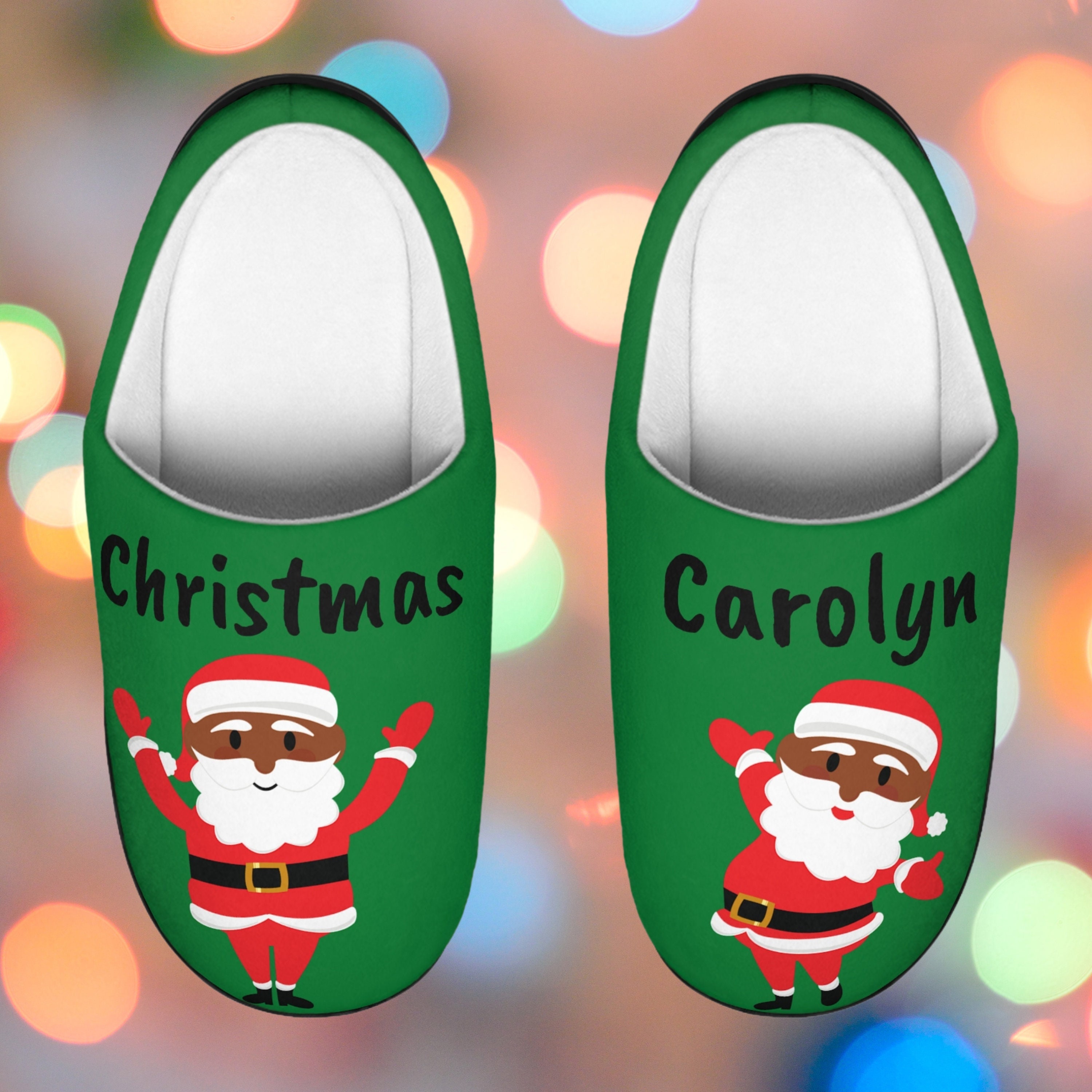 Black Santa christmas Carolyn Women s Indoor Slippers Gift for