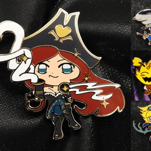 League Of Legends : Miss Fortune Ezreal KogMaw Yasuo Gold Plated Enamel Pin