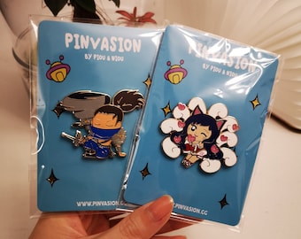 League Of Legends : Ahri/Yasuo Gold Plated Enamel Pin (2)