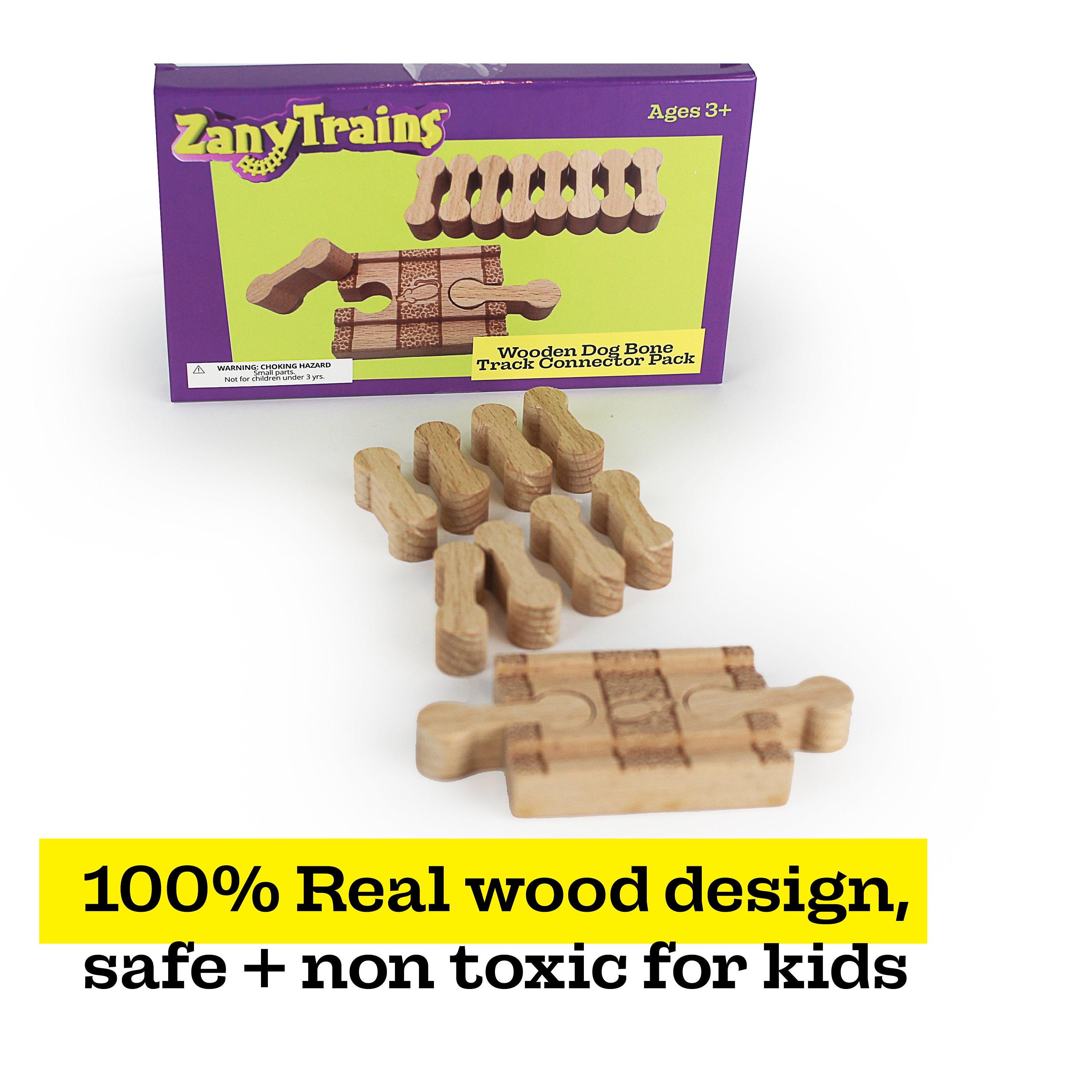 Zany Trains Wooden Dog Bone Track Connector Pack Series 1 Wooden Train