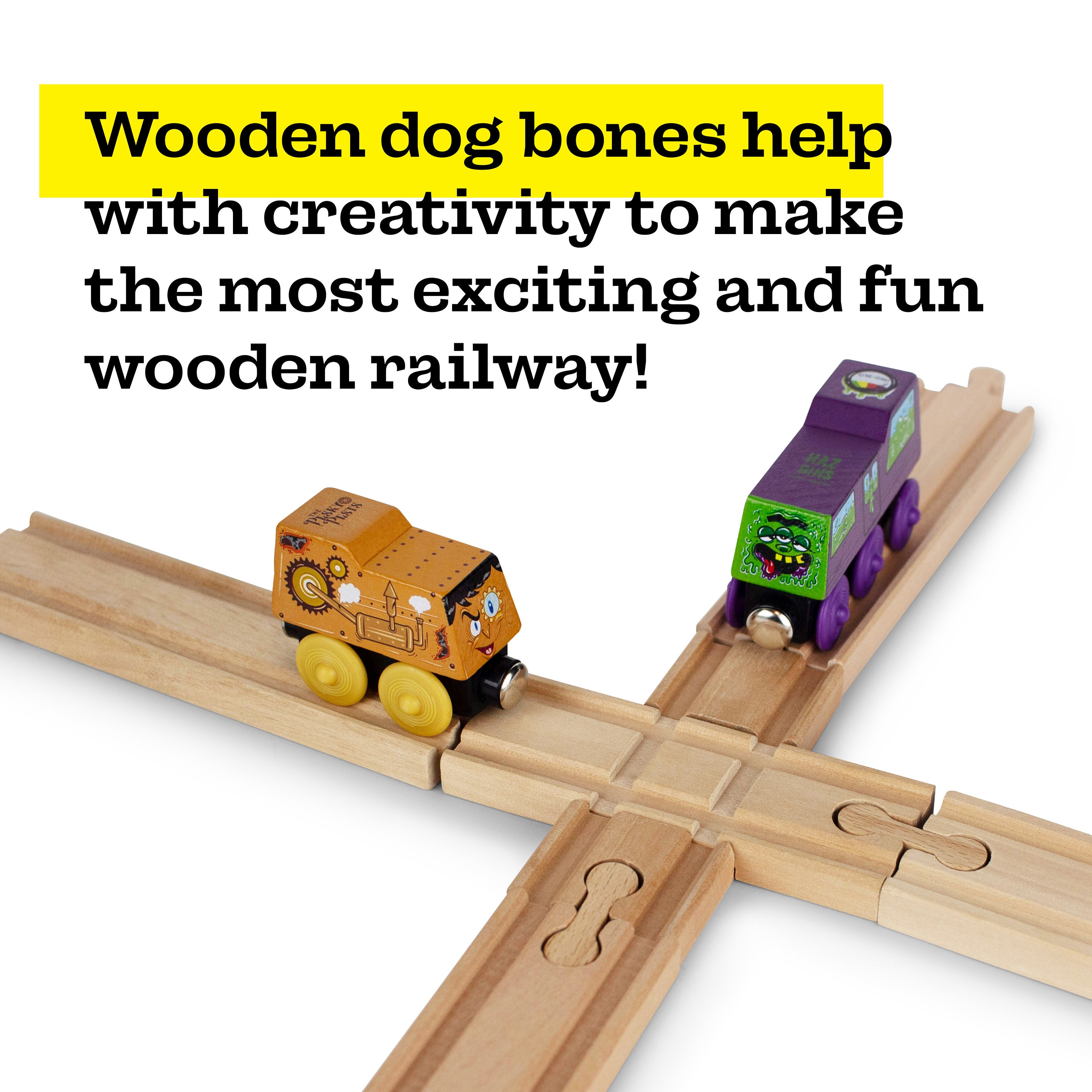 Zany Trains Wooden Dog Bone Track Connector Pack Series 1 Etsy Australia