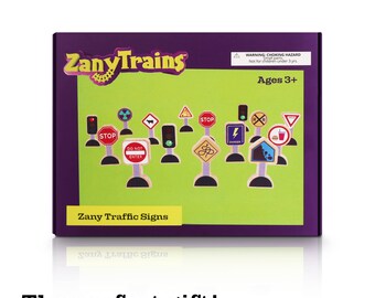 Wooden Traffic Signs (15 Pieces): Toy Train Track Accessories - Etsy