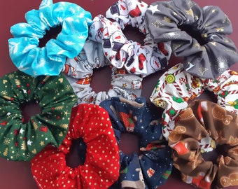 Christmas scrunchies, Christmas scrunchies, Christmas scrunchies, Christmas hair bands, women's elastic bands, hair accessories