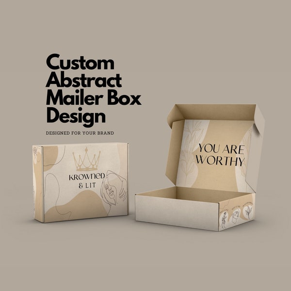 Custom Mailer Box Design Template | Personalized Packaging for Businesses | Digital Printable Shipping Box Artwork | Branding Solution