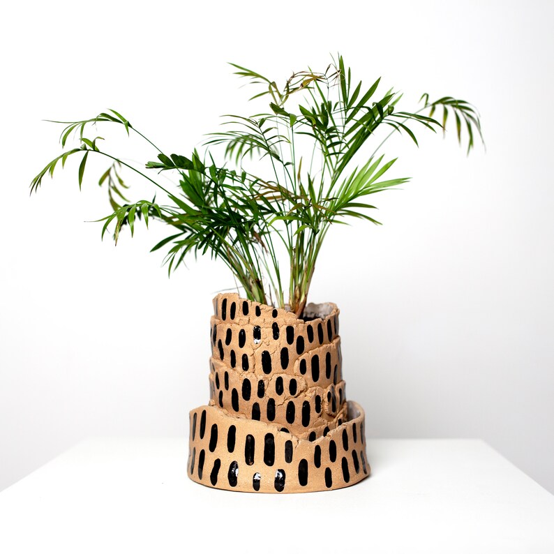 Black-ticked Ceramic Planter image 1