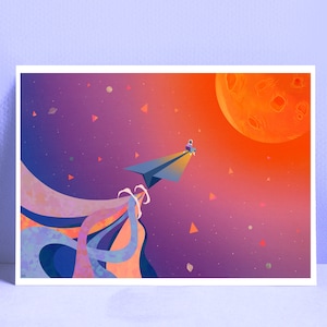 A4 | A6 Affiche et carte Paper Space Plane