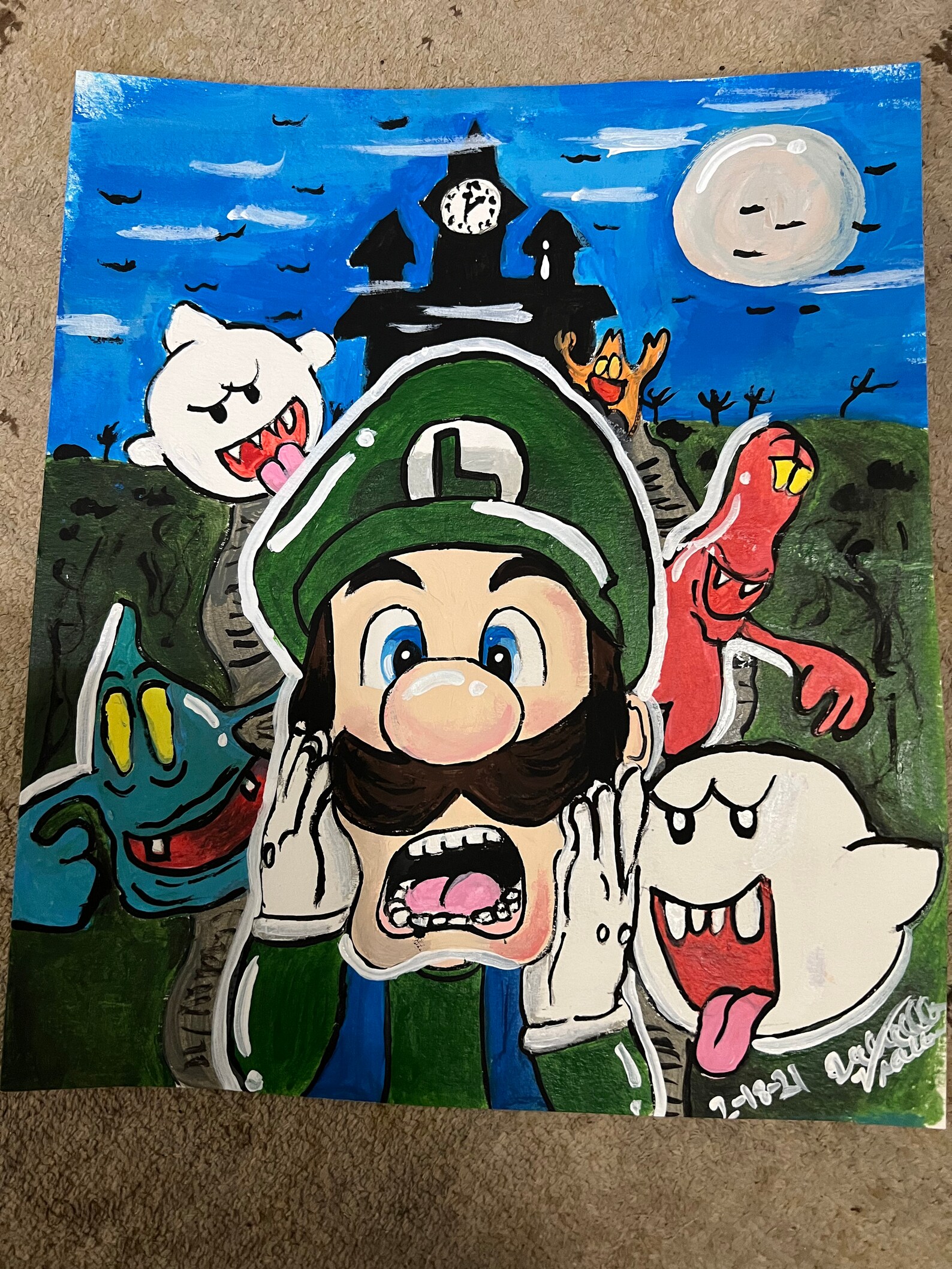 Luigis Mansion Painting - Etsy