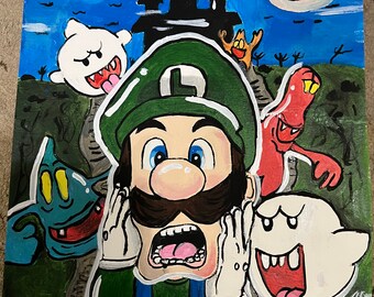 Luigis Mansion Painting | Etsy