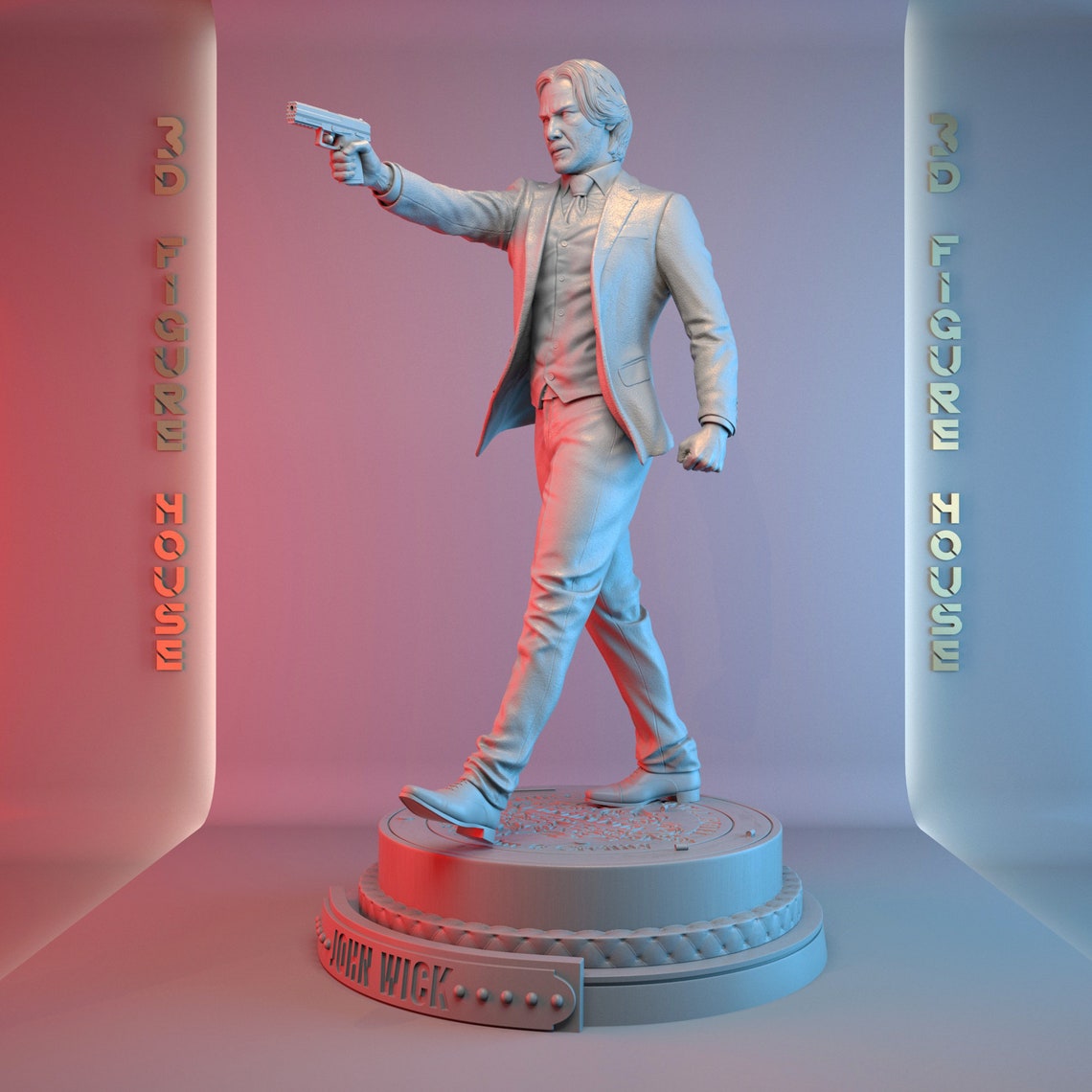 John Wick Action Figure STL File for 3D Printing3d Model Etsy Canada