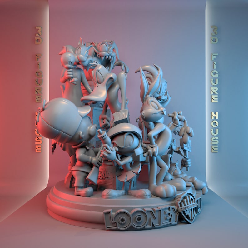 Looney Tunes Diorama Stl File For 3d Printing3d Model Digital Etsy India