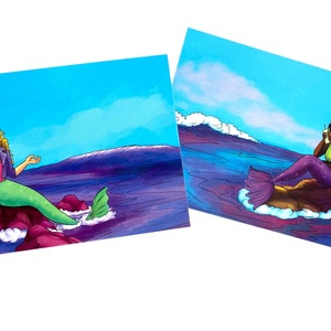 Totally Best Friends 80s Mermaid Postcards or Greeting Cards