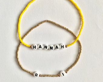 Personalised beaded name/initial/word anklet