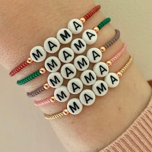 Mama/mummy/mum/daddy personalised beaded bracelet image 1