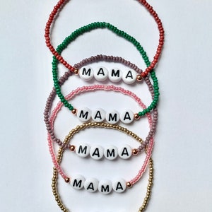 Mama/mummy/mum/daddy personalised beaded bracelet image 2