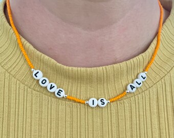 Custom/personalised affirmation/name/initial/phrase/word beaded necklace