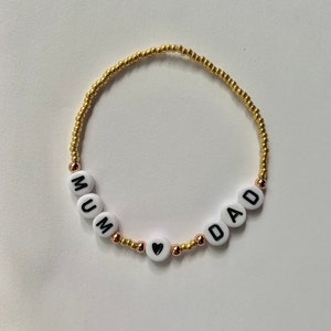 Mama/mummy/mum/daddy personalised beaded bracelet image 6