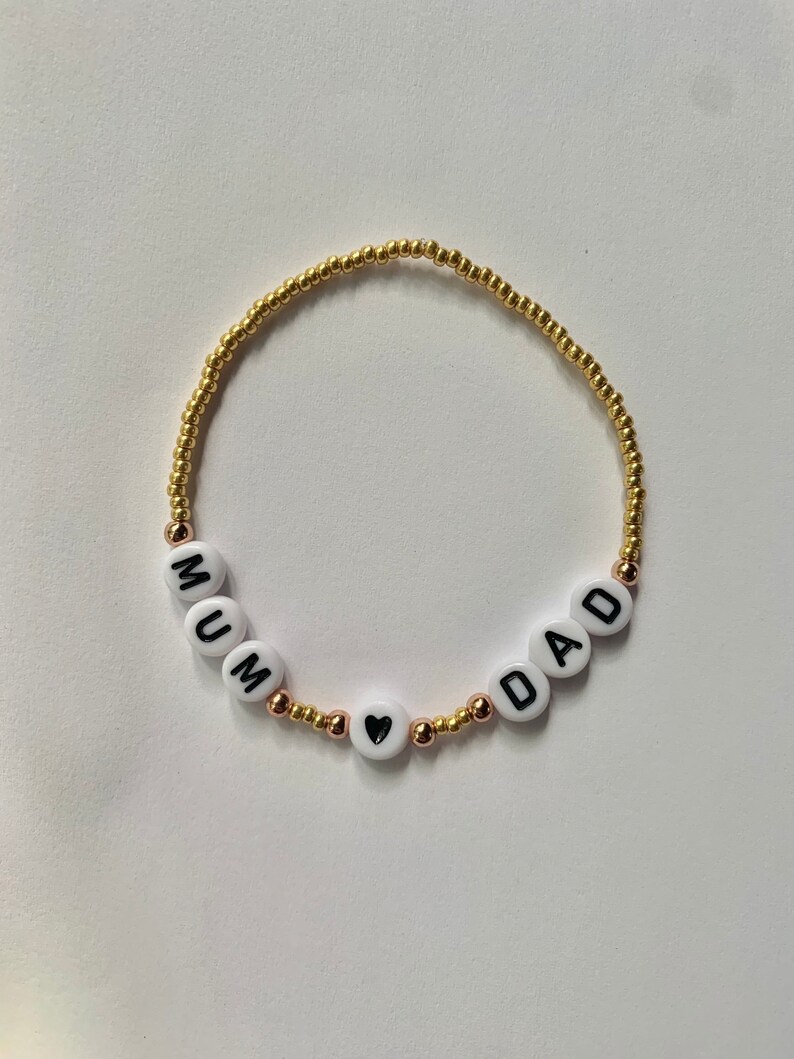 Mama/mummy/mum/daddy personalised beaded bracelet image 6