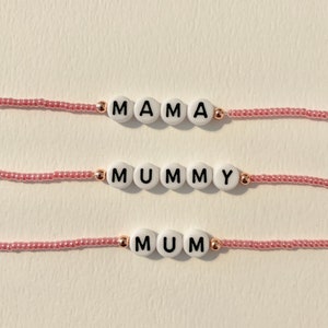 Mama/mummy/mum/daddy personalised beaded bracelet image 3