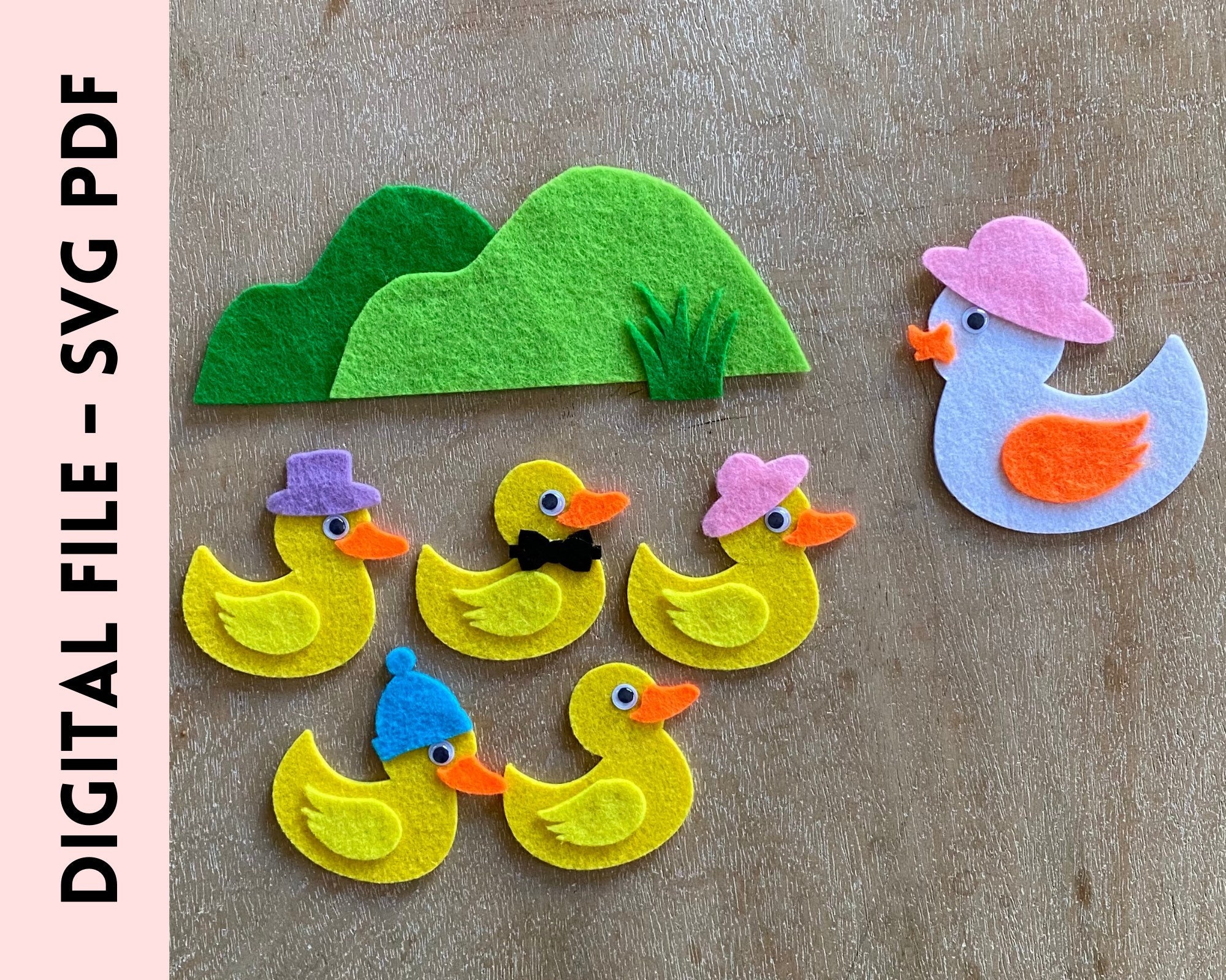 Handmade Felt Finger Puppet Set - Five Little Ducks – The Thrifty Mumma