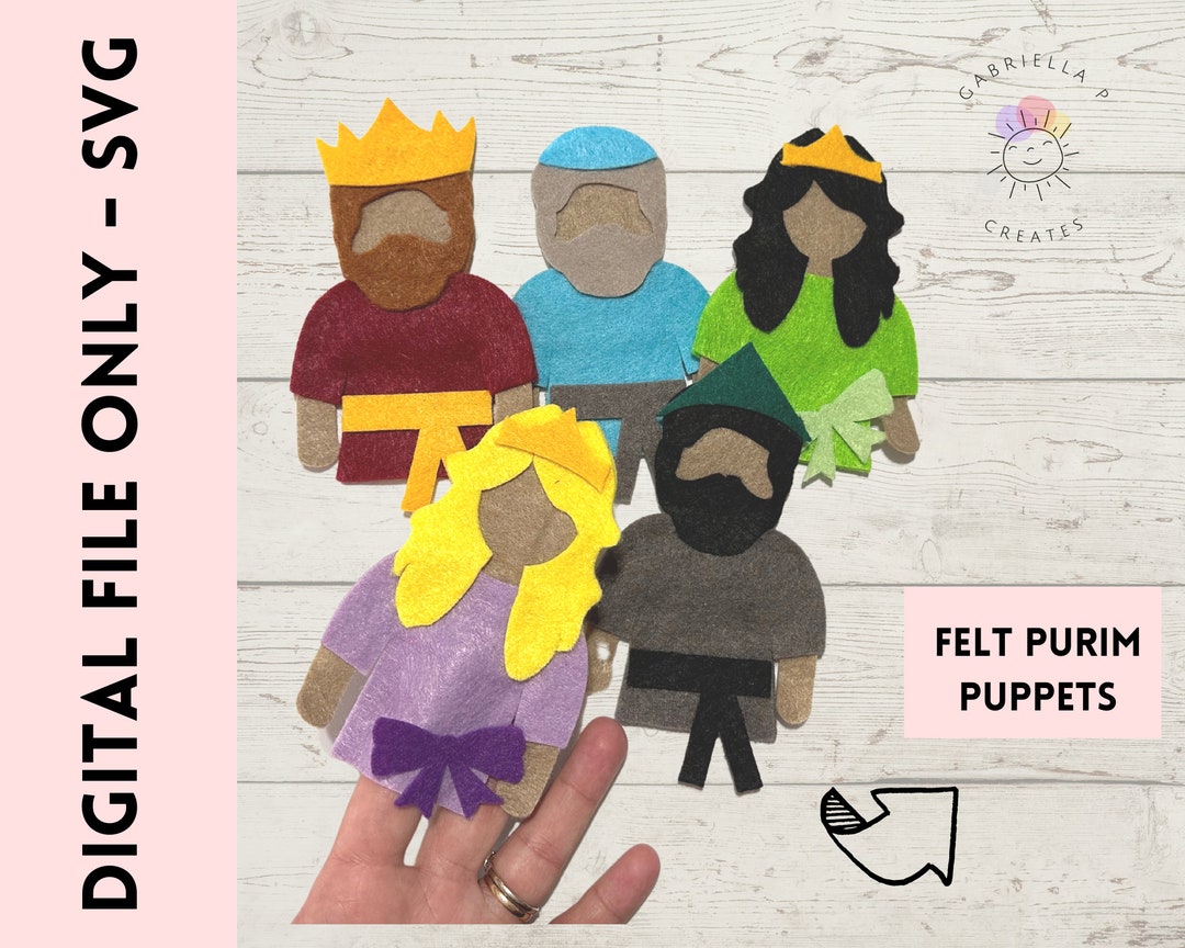 Purim Puppets Template - SVG and PDF - Etsy