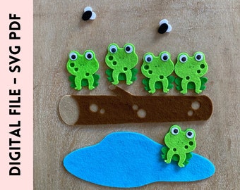 Five Green Speckled Frogs - SVG and PDF files only