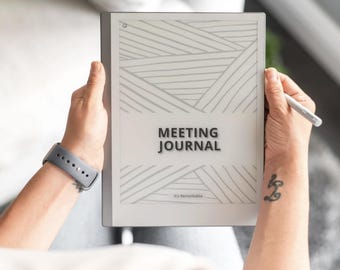 remarkable 2 template | Undated Meeting Journal | meeting notes, meeting notebook, meeting agenda, meeting minutes, instant download