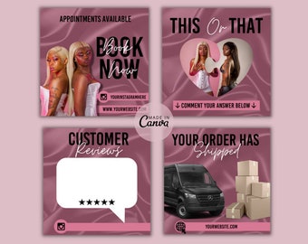 DIY Hair Bundle Flyers, 4pc Wig Flyer, Hair Appointment Flyer, Wig Instagram Post