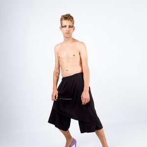 Black Trousers Skirt on Cotton Fabric |HeavyJo