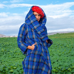 Coat - Tartan Padded with Oversized Collar |HeavyJo