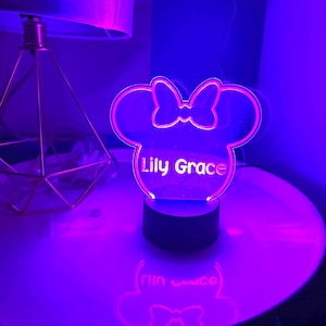 Personalized Night Light Minnie ,Nursery Decor,Custom Name Light Night Gift,Kids Room Decor,Personalized Birthday Christmas Gifts for Kids