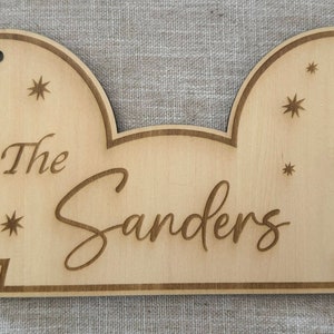 Personalized Mickey Ear Hat Stroller Tag, Stroller Spotter, Tag, Custom Stroller Sign, Wheelchair Tag, Scooter Tag, Identification