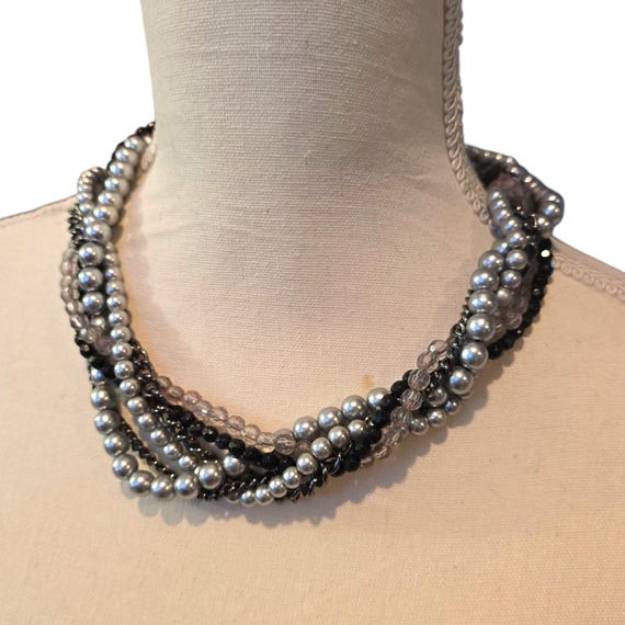 Premier Design Multi Strand Statement Necklace Si… - image 3