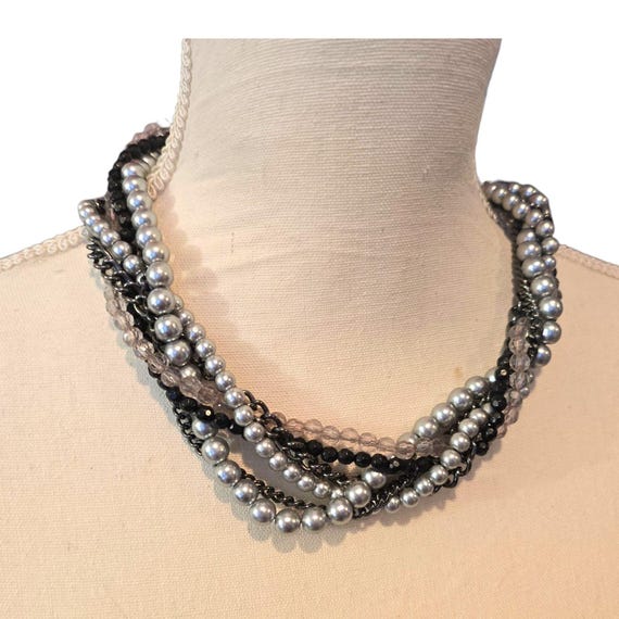 Premier Design Multi Strand Statement Necklace Si… - image 2