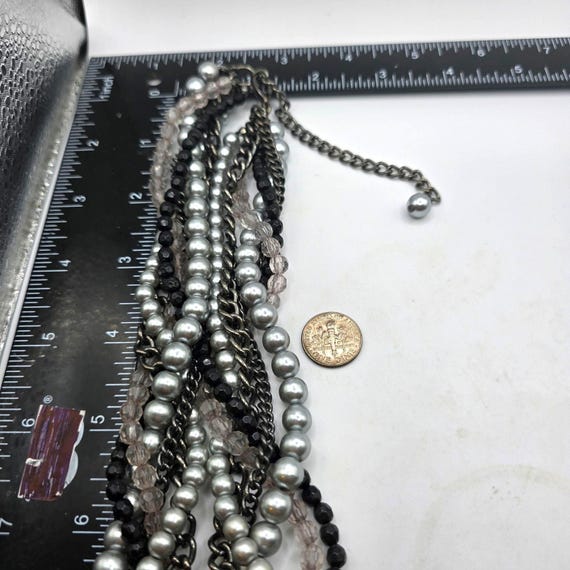 Premier Design Multi Strand Statement Necklace Si… - image 7