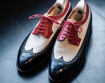 Handmade Pure Leather Lace up Brogue Shoes For Men's - Gifts For Him
