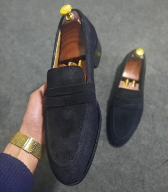 Pure Handmade Suede Leather Stylish Loafer Shoes for Men s Gifts