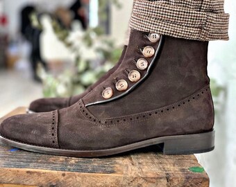 mens button boots uk