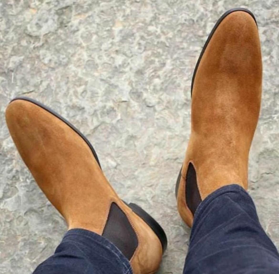 Pure Handmade Suede Leather Chelsea 