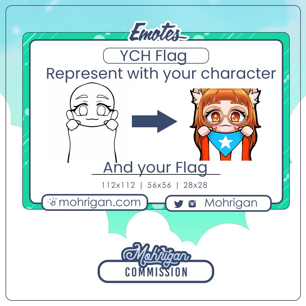 Custom Chibi YCH Flag Streaming Emote - Etsy