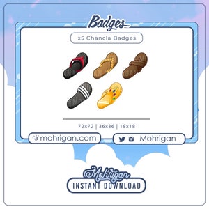 5x  Chancla Slipper Badges - Step into Culture with Custom Handcrafted Twitch Emblems