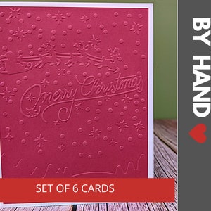 Set of 6 Handmade Christmas Cards, Merry Christmas Cards, Cute Christmas Cards, Happy Holidays Cards, Santa Christmas Cards