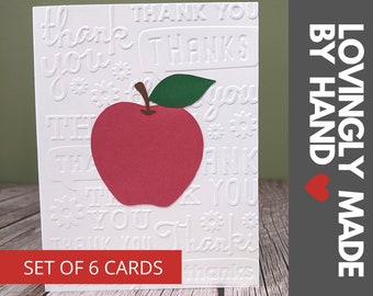 Set of 6 Handmade Thank You Teacher Cards
