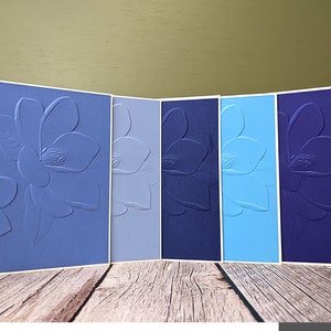 Set of 5 Embossed Flower cards blank, Magnolia Cards, Notecards, Handmade Any Occasion Card Set, Greetings Cards, Thinking of You Cards