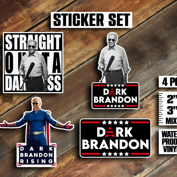 Dark Brandon Sticker Set, Brandon Joe Biden Dark Meme, Pro Biden Sticker, Vote Blue Biden 2024, President Biden Sticker, Vinyl Waterproof