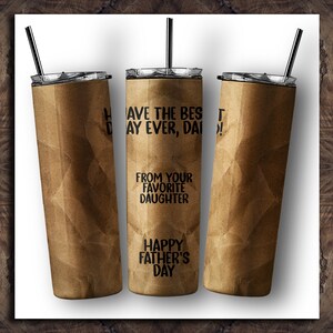 Lustige Papas Papiertüte Vatertag 3D Tumbler Wrap 20 Unze Skinny Tumbler Sublimation Digitaler Download PNG Instant DIGITAL NUR, von Tochter