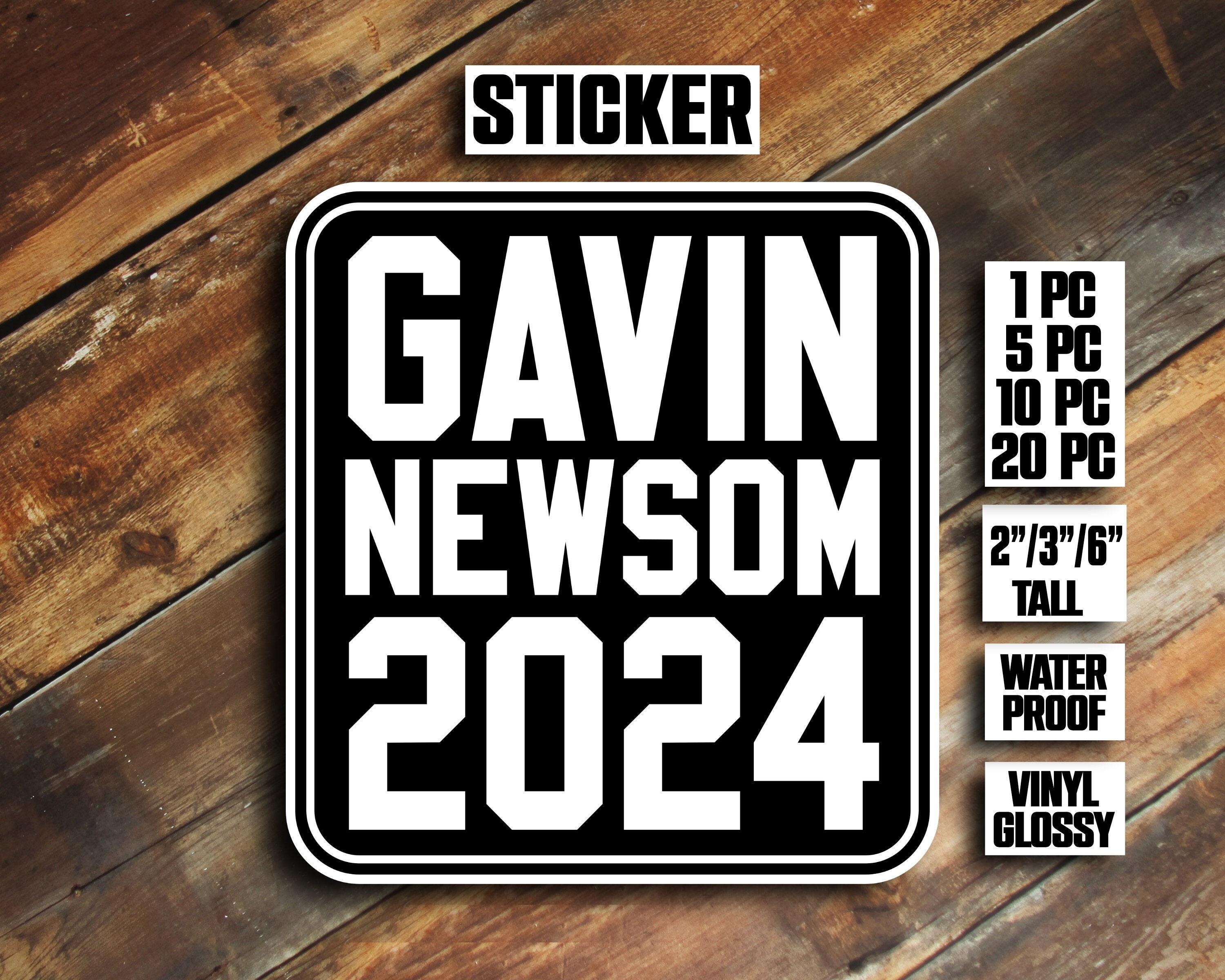 Gavin Newsom 2024 Sticker, Gavin for President 2021, Pro Democrat