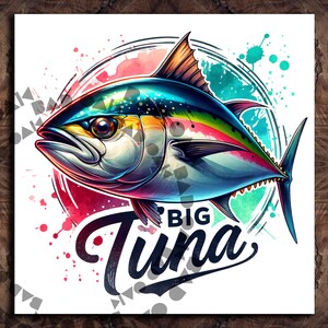 Funny Big Tuna Fishing Farm Clipart Camisa Sublimación Diseño Descarga Digital PNG Instant DIGITAL UVDTF, Glass Jar png Diseño, Diseño de camiseta