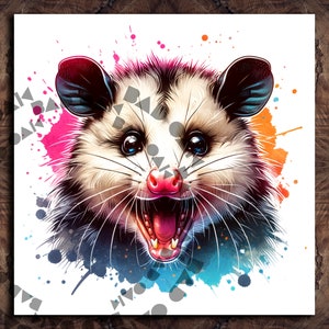Linda zarigüeya gritando Granja Clipart Camiseta Sublimación Diseño Descarga digital PNG DTF DIGITAL instantáneo, Diseño png de tarro de cristal, Diseño de camiseta